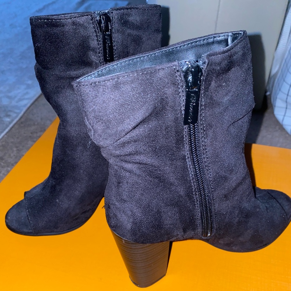 Open toe booties